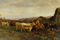 Dairymaid with cows, 1881-Anders Askevold-Giclee Print