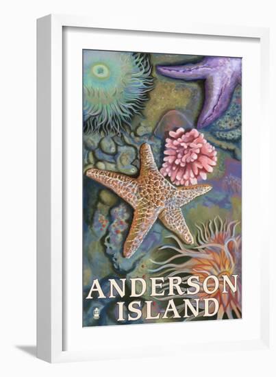 Anderson Island, WA Tidepools-Lantern Press-Framed Art Print