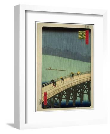 Sudden Shower over Shin-Ohashi Bridge at Atake, from 'One Hundred
