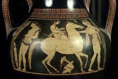 Attic Red-Figure Belly Amphora of Herakles Capturing Kerberus, Greek, from Athens, 6th Century B-Andokides-Framed Giclee Print