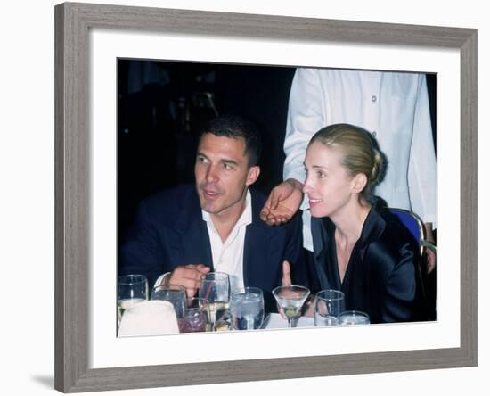 Andre Balazs Seated with Caroline Bessette Kennedy-Dave Allocca-Framed Premium Photographic Print