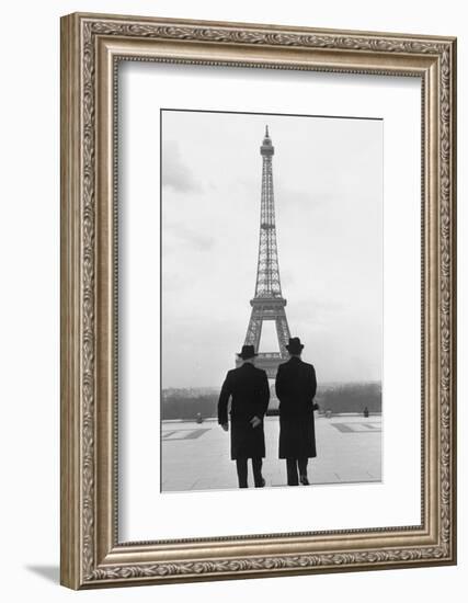 Andre-Francois Poncet walking towards the Eiffel Tower during Adenauer's first visit  Paris in 1951-Erich Lessing-Framed Photographic Print