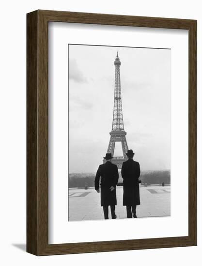 Andre-Francois Poncet walking towards the Eiffel Tower during Adenauer's first visit  Paris in 1951-Erich Lessing-Framed Photographic Print