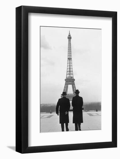 Andre-Francois Poncet walking towards the Eiffel Tower during Adenauer's first visit  Paris in 1951-Erich Lessing-Framed Photographic Print