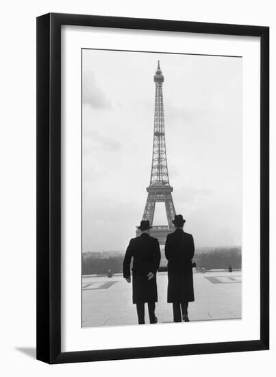 Andre-Francois Poncet walking towards the Eiffel Tower during Adenauer's first visit  Paris in 1951-Erich Lessing-Framed Photographic Print