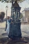 Caricature of Emile Zola Saluting a Bust of Honore de Balzac 1878-André Gill-Giclee Print