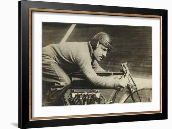 Andre Grapperon was a French Champion Motorcyclist in 1913-null-Framed Photo