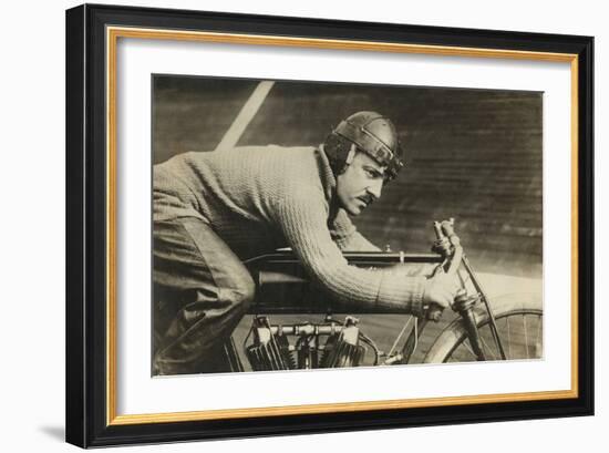 Andre Grapperon was a French Champion Motorcyclist in 1913-null-Framed Photo