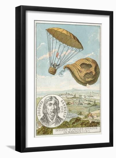 Andre-Jacques Garnerin Descending from a Balloon by Parachute, 1797-null-Framed Giclee Print