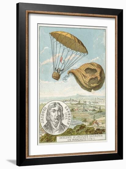 Andre-Jacques Garnerin Descending from a Balloon by Parachute, 1797-null-Framed Giclee Print