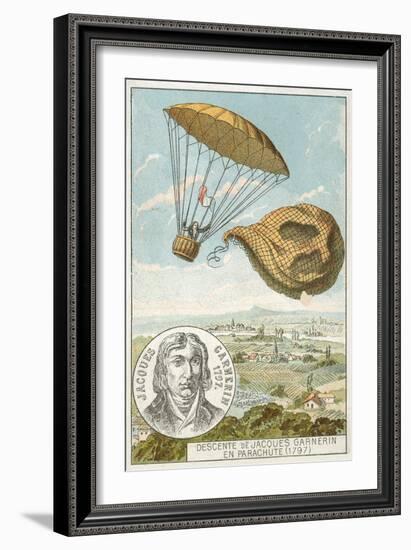 Andre-Jacques Garnerin Descending from a Balloon by Parachute, 1797-null-Framed Giclee Print