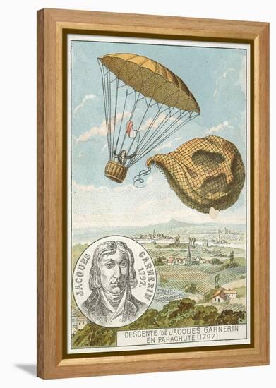 Andre-Jacques Garnerin Descending from a Balloon by Parachute, 1797-null-Framed Premier Image Canvas