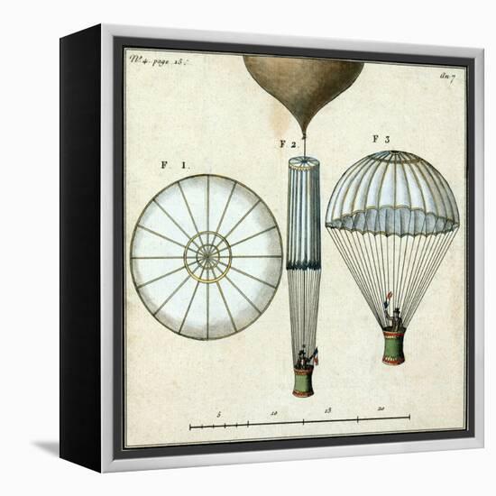 André-Jacques Garnerin's Parachute, 1797-Science Source-Framed Premier Image Canvas