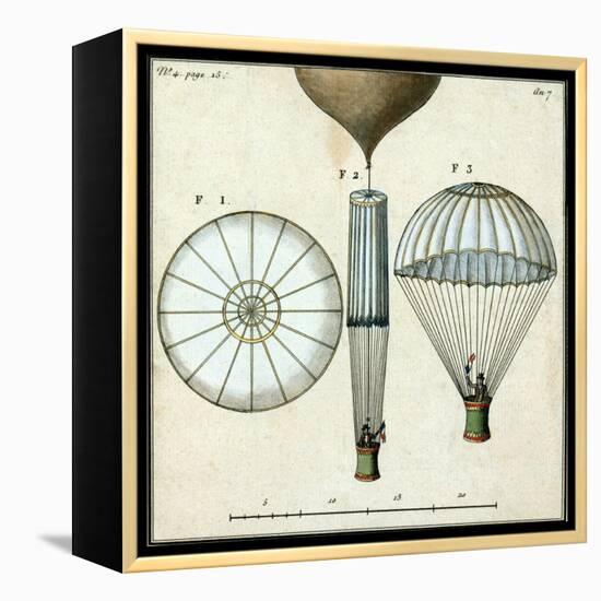 André-Jacques Garnerin's Parachute, 1797-Science Source-Framed Premier Image Canvas