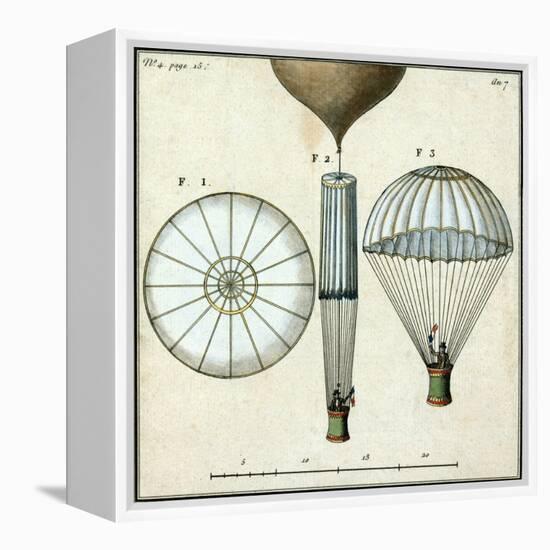 André-Jacques Garnerin's Parachute, 1797-Science Source-Framed Premier Image Canvas