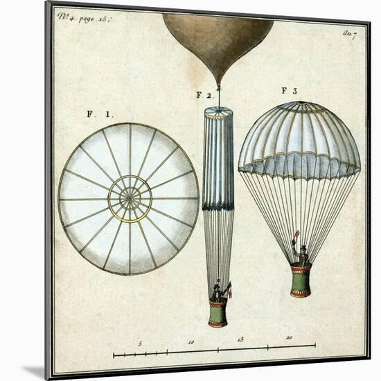 André-Jacques Garnerin's Parachute, 1797-Science Source-Mounted Giclee Print