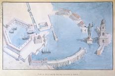 Reconstruction of the Roman Port of Ostia, C.1850-Andre Lenoir-Framed Giclee Print