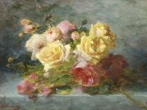 Pink and Yellow Roses-Andre Perrachon-Framed Giclee Print