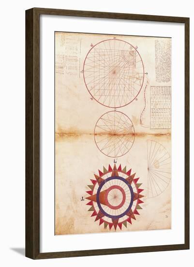 Andrea Bianco Study of Meridian and Parallel Lines and Cardinal Points-null-Framed Giclee Print