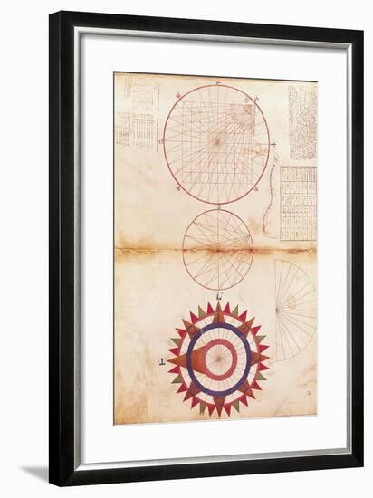 Andrea Bianco Study of Meridian and Parallel Lines and Cardinal Points-null-Framed Giclee Print