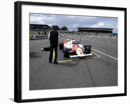 Andrea De Cesaris in a Mclaren-Cosworth MP4, British Grand Prix, Silverstone, 1981-null-Framed Photographic Print