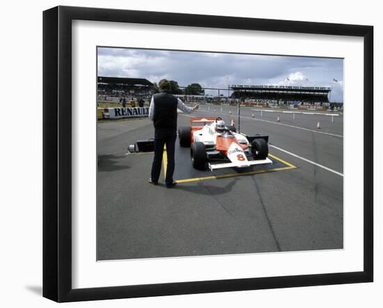 Andrea De Cesaris in a Mclaren-Cosworth MP4, British Grand Prix, Silverstone, 1981-null-Framed Photographic Print