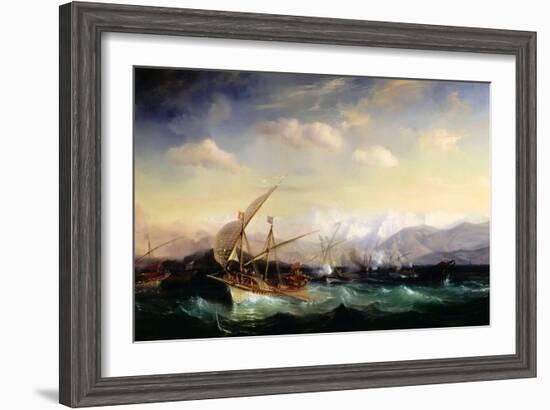 Andrea Doria Dispersing the Spanish Fleet Ahead of the Var Mouth in 1524-Théodore Gudin-Framed Giclee Print