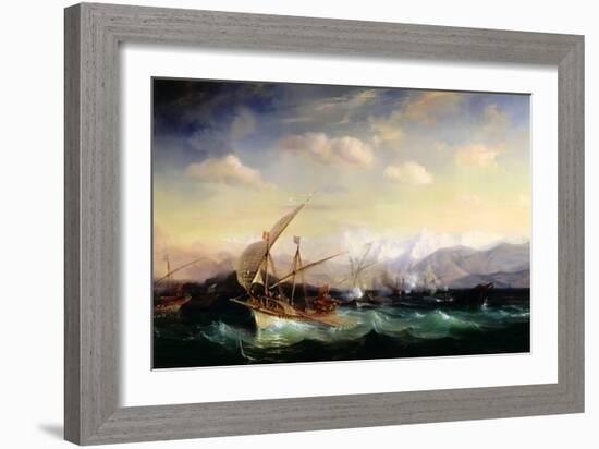 Andrea Doria Dispersing the Spanish Fleet Ahead of the Var Mouth in 1524-Théodore Gudin-Framed Giclee Print