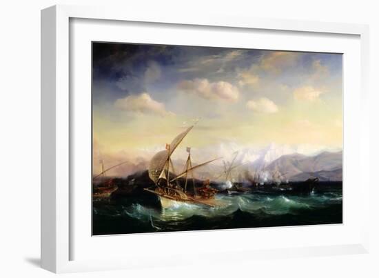 Andrea Doria Dispersing the Spanish Fleet Ahead of the Var Mouth in 1524-Théodore Gudin-Framed Giclee Print