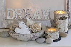 Decoration, White, Window Frame, Lettering, Relax, Lantern, Candle, Bowl, Stones, Starfish-Andrea Haase-Photographic Print