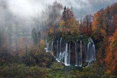 Croatia, the Incredible Autumn Colours and Waterfalls of Plitvice National Park.-Andrea Pozzi-Framed Premier Image Canvas