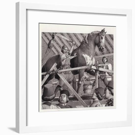 Andrea Verrocchio Smashes the Head from His Statue of a Horse-null-Framed Giclee Print