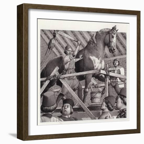 Andrea Verrocchio Smashes the Head from His Statue of a Horse-null-Framed Giclee Print