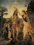 The Baptism of Christ by John the Baptist, C.1475 (Oil on Panel) (Detail of 362326)-Andrea Verrocchio-Framed Giclee Print