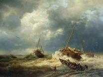 Ships in a Storm on the Dutch Coast, 1854-Andreas Achenbach-Giclee Print