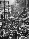 New York Harbor with Its Majestic Silhouette of Skyscrapers Looking Straight Down Bustling 42nd St.-Andreas Feininger-Photographic Print