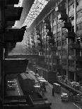 Off-Loaded Freight From Box Cars Being Hoisted Up to Jutting Loading Platforms, Brooklyn Army Base-Andreas Feininger-Photographic Print