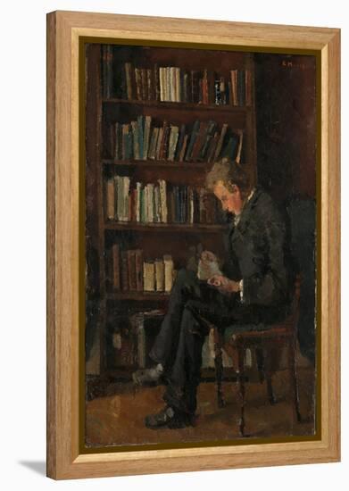 Andreas Reading, 1882-83 (Oil on Cardboard)-Edvard Munch-Framed Premier Image Canvas