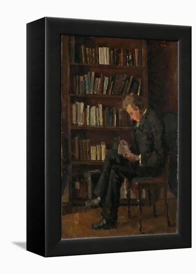 Andreas Reading, 1882-83 (Oil on Cardboard)-Edvard Munch-Framed Premier Image Canvas