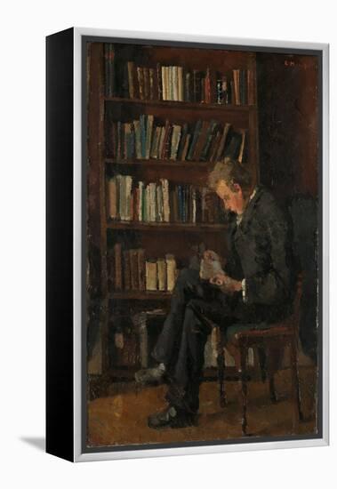 Andreas Reading, 1882-83 (Oil on Cardboard)-Edvard Munch-Framed Premier Image Canvas