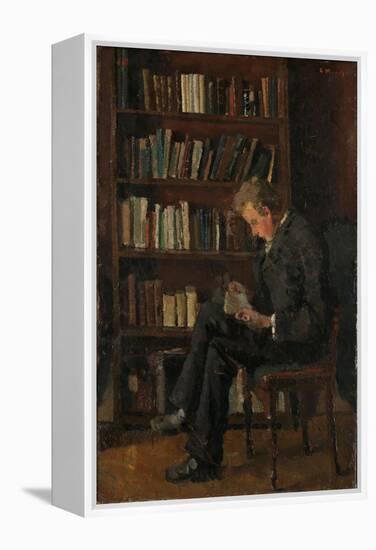 Andreas Reading, 1882-83 (Oil on Cardboard)-Edvard Munch-Framed Premier Image Canvas