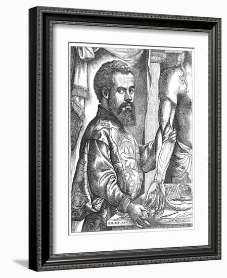 Andreas Vesalius, 16th Century Flemish Anatomist-Steven van Calcar-Framed Giclee Print