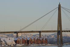 Restaurants in Old Memory Houses in the Harbour, Stavanger, Rogaland, Norway-Andreas Werth-Mounted Photographic Print