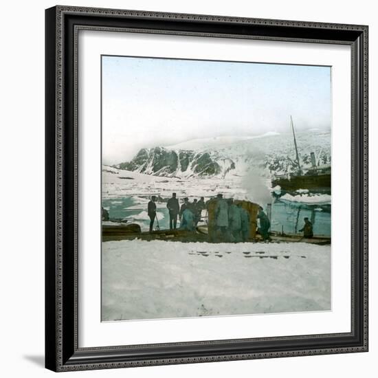 Andree Expedition to the North Pole, Spitzbergen, Landing of the Balloon's Nacelle, 1897-Leon, Levy et Fils-Framed Photographic Print