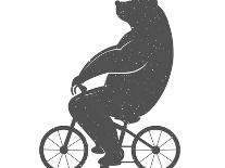 Vintage Illustration of Funny Bear on A Bike-andrei45454-Art Print