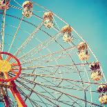 Vintage Retro Ferris Wheel on Blue Sky-Andrekart Photography-Framed Photographic Print