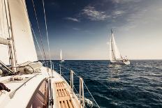 Sailing Ship Yachts with White Sails-Andrew Bayda-Photographic Print
