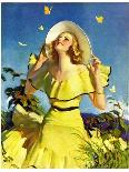 "Woman in Yellow," Saturday Evening Post Cover, June 15, 1935-Andrew Loomis-Mounted Giclee Print