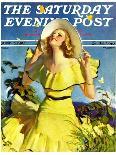 "Woman in Yellow," Saturday Evening Post Cover, June 15, 1935-Andrew Loomis-Framed Premier Image Canvas