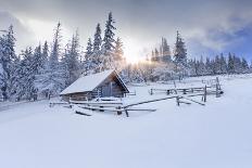 Foggy Winter Sunrise in the Mountains.-Andrew Mayovskyy-Photographic Print